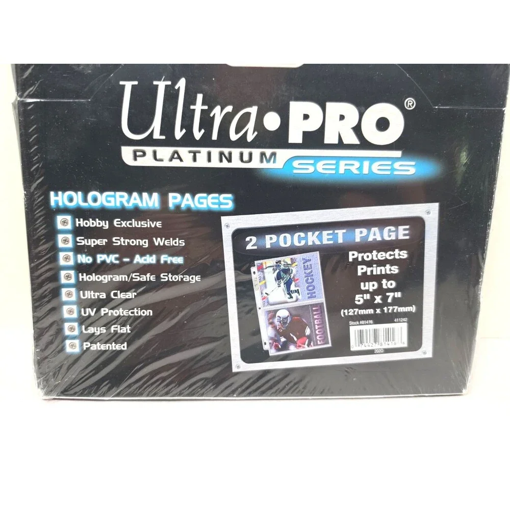 (100 NEW) Ultra Pro 2 Pocket Pages Platinum Series, Cards Or Photos up to 5X7